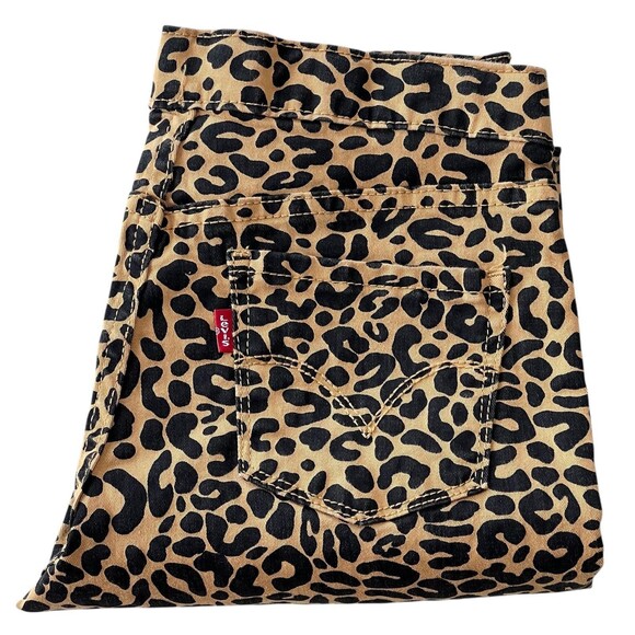 Levi's Girl's Leopard Pull on Cotton Print Jeggings Brown Black Size 14 - Picture 9 of 9